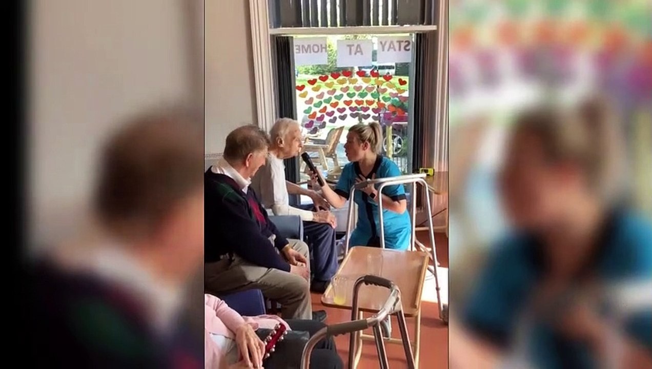 Care Home Resident and Carer in tears over moving duet