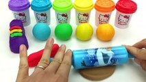 Learn Colors Hello Kitty Dough with Shoes Shark Cookie Cutters and Surprise Toys LOL Dolls