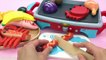 Fun Learning Names of Seafood, Food and Vegetables with BBQ Wooden Toys Velcro cutting food for kids