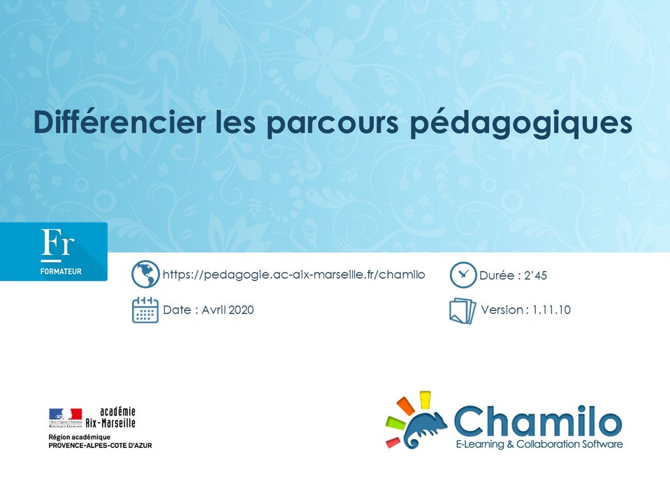 Chamilo - Différencier les parcours pédagogiques