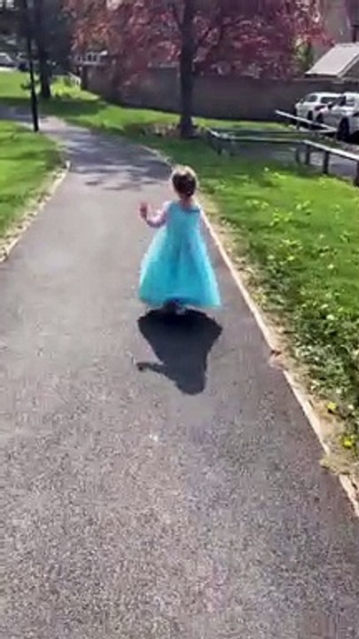 Four-year-old Grace Melling running her final 1k challenge