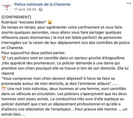 Confinement : ces excuses "bidons" pour sortir qui font bien rire la police