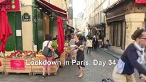 Parisians shop for groceries on day 34 of French lockdown