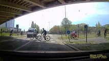 Cyclists Fail to Give Way While Crossing Road