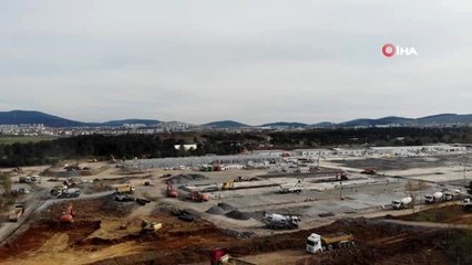 Sancaktepe'deki salgın hastanesinin yapımı devam ediyor