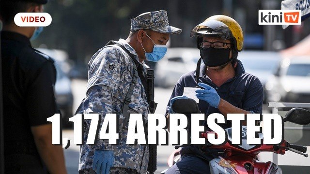 1,174 arrested on Sunday for violating MCO