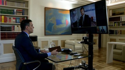 Videoconferencia entre Sánchez y Casado