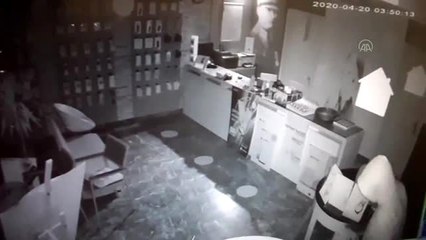 İş yerinden hırsızlık güvenlik kamerasına yansıdı