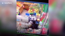 Car smashes into Chinese fruit shop after driver presses accelerator by mistake