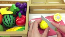 Fun Learning Names of Fruit and Vegetables with Wooden Toys Toy cutting velcro Good Education videos