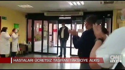 Sağlıkçılardan taksiciye alkışlı sürpriz