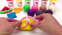Learn Colors Hello Kitty Dough with Minions Fruit Ice Cream molds and Surprise Toys L.O.L