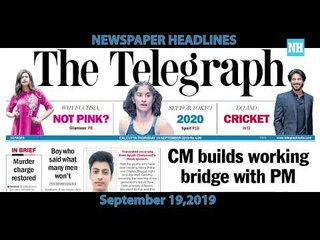 FRONT  PAGES  THIS MORNING SEPTEMBER 19, 2019