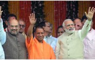 Yogi, Shah accompany PM Modi during mega roadshow in Varanasi