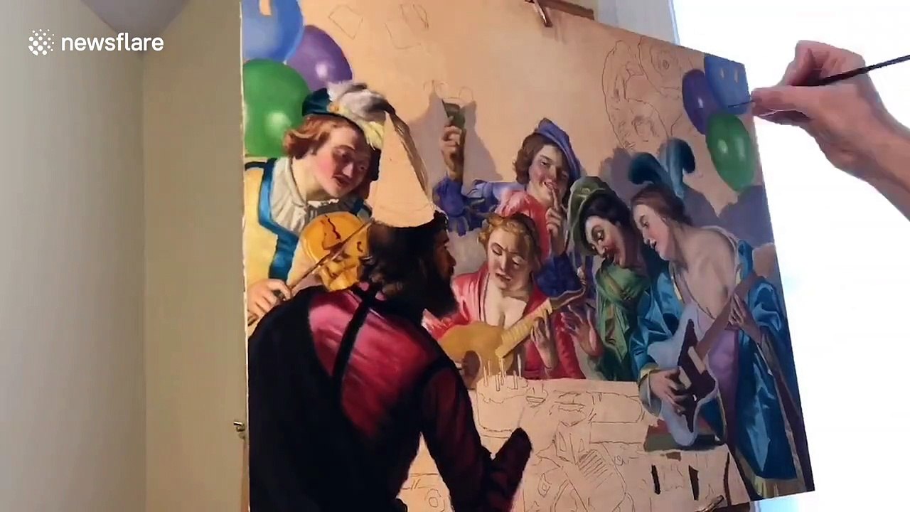 Painter uses timelapse footage to capture his creative process from start to finish