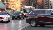 Emergency service convoy parades through Toronto to honour health care workers during COVID-19 pandemic