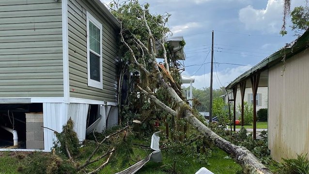 Multiple homes badly damaged after possible tornado