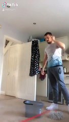 Couple Keeps Cleaning After Mop Breaks