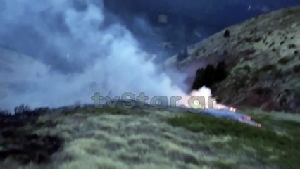 Φωτιά πάνω από το Μεγάλο Χωριό Ευρυτανίας