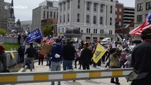 Extended look at Harrisburg protestors demanding Pennsylvania reopen amid COVID-19 lockdown