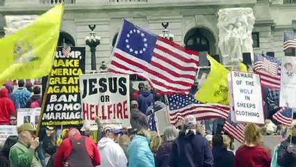 Protesta para "reabrir" la economía y contra el confinamiento en Pensilvania