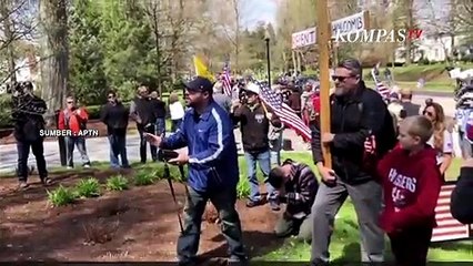 Gelombang Unjuk Rasa Warga AS Tolak Karantina di Tengah Pandemi Corona