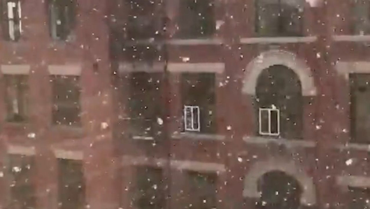 Looking over snowy Canadian streets