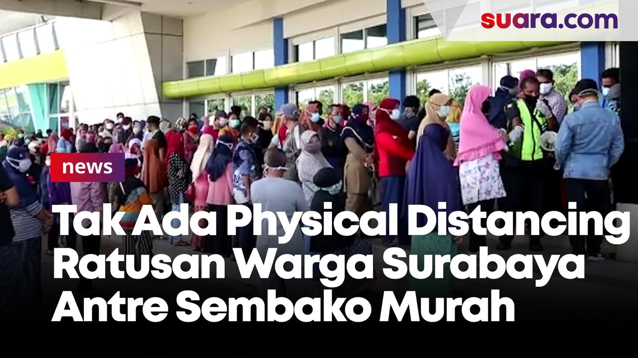 Warga Berdesakan Antre Sembako Murah Lumbung Pangan Jatim