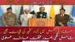 President Pakistan Dr. Arif Alvi talks to media