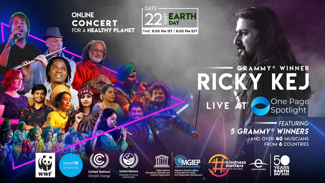 Ricky Kej LIVE at One Page Spotlight #ShineYourLight #StayHomeConcert (Grammy Winner)