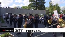 قدردانی ماموران پلیس پرتغال از پرستاران و پزشکان