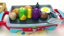 Fun Learning Names of Food, Fruit and Vegetables Wooden Toys with BBQ Toy Education videos for kids