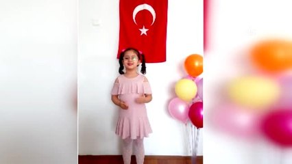 Anaokulu öğrencileri işaret diliyle 23 Nisan şarkısını söyledi
