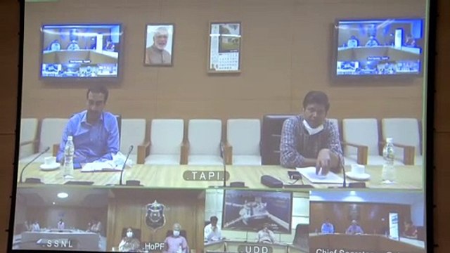 VIJAY RUPANI THROUGH VIDEO CONFERENCE ADDRESS HIGH POWER COMMITTEE TO COMBAT CORONAVIRUS OUTBREAK IN GUJARAT
