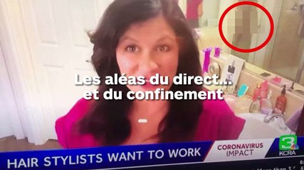 Son mari prend une douche pendant qu'elle est en direct à la télé