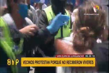 SJL: vecinos protestan porque no recibieron víveres