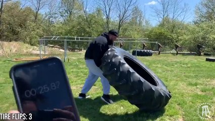 Quarantine Challenge: How Many Times Can A Fat Blogger Flip A Tractor Tire In 60 Seconds?