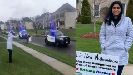 Watch : Indian Origin Doctor In US Honored In Front Of Her House With A Parade