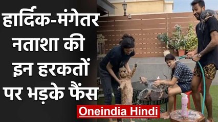Hardik Pandya bathing dogs with fiancee Natasa & Bhabhi Pankhuri, Video goes Viral | वनइंडिया हिंदी