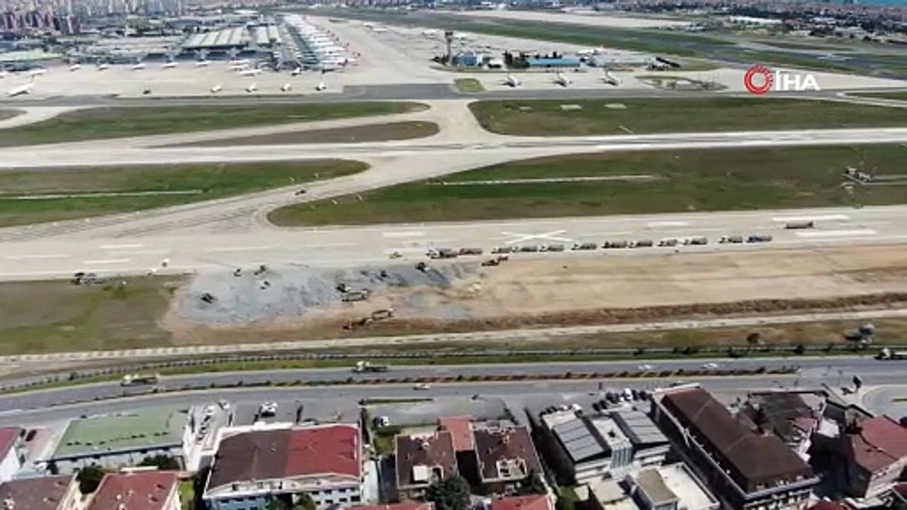 Atatürk Havalimanı'nda yapılan pandemi hastanesi aşama aşama havadan böyle görüntülendi