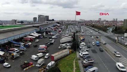 BAYRAMPAŞA HALİNDEKİ YOĞUNLUK HAVADAN GÖRÜNTÜLENDİ