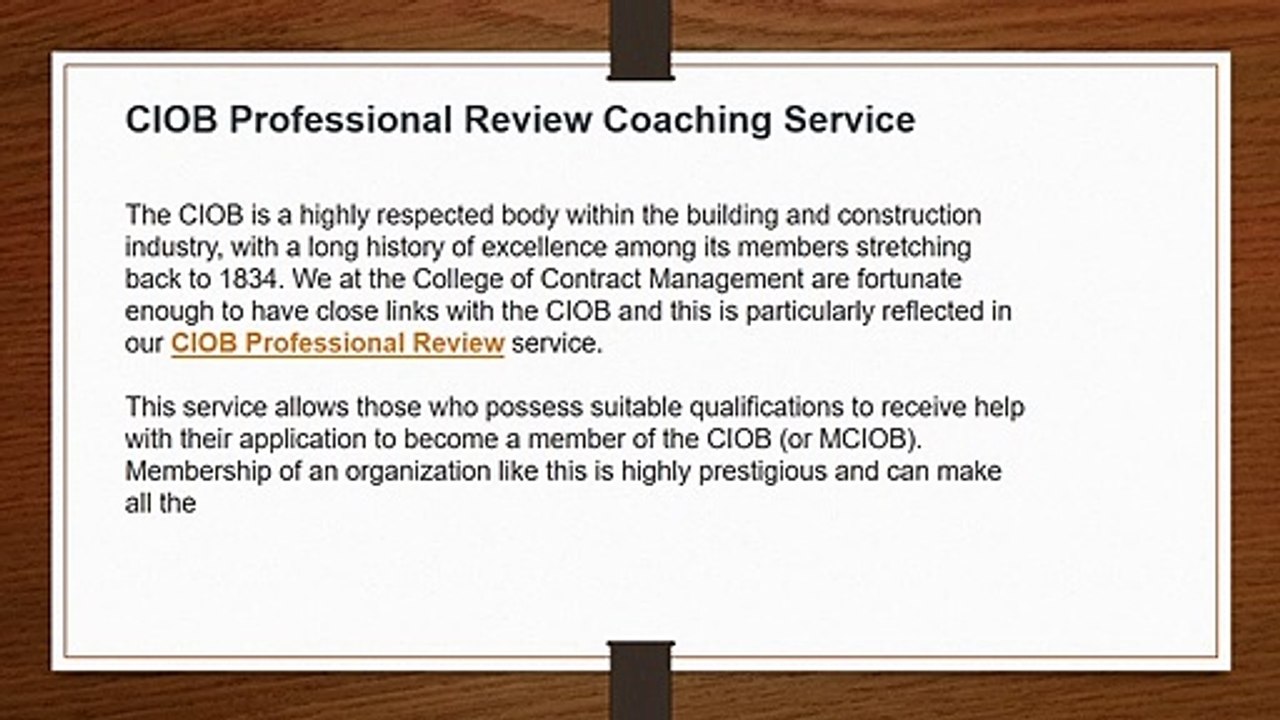 ciob professional review example answers