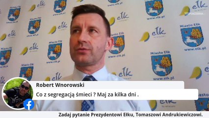 [wideo czat na żywo] Gość: Tomasz Andrukiewicz, prezydent Ełku