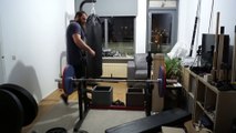 115 KG olympic weightlifting hang pulls using another variation