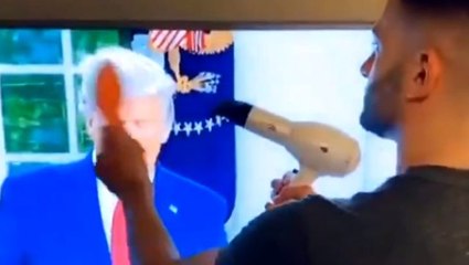 ABD Başkanı Trump'ın rüzgarda uçuşan saçları karantina günlerinde espri konusu oldu