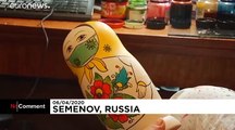 Russia's famous matryoshka dolls get a coronavirus makeover