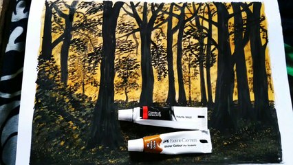 JoyArt # Beautiful Dark Forest painting step by step