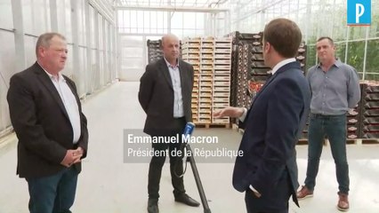Emmanuel Macron  dit "Merci à la ferme France"