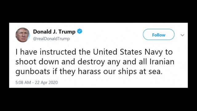 트럼프 미 군함 성가시게 구는 이란 보트 쏴버리라 명령 / YTN