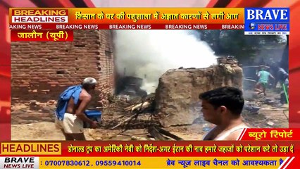 जालौन ब्रेकिंग न्यूज, पशुशाला में लगी भीषण आग हजारों का हुआ नुकसान | BRAVE NEWS LIVE